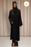 Black Floral Abaya