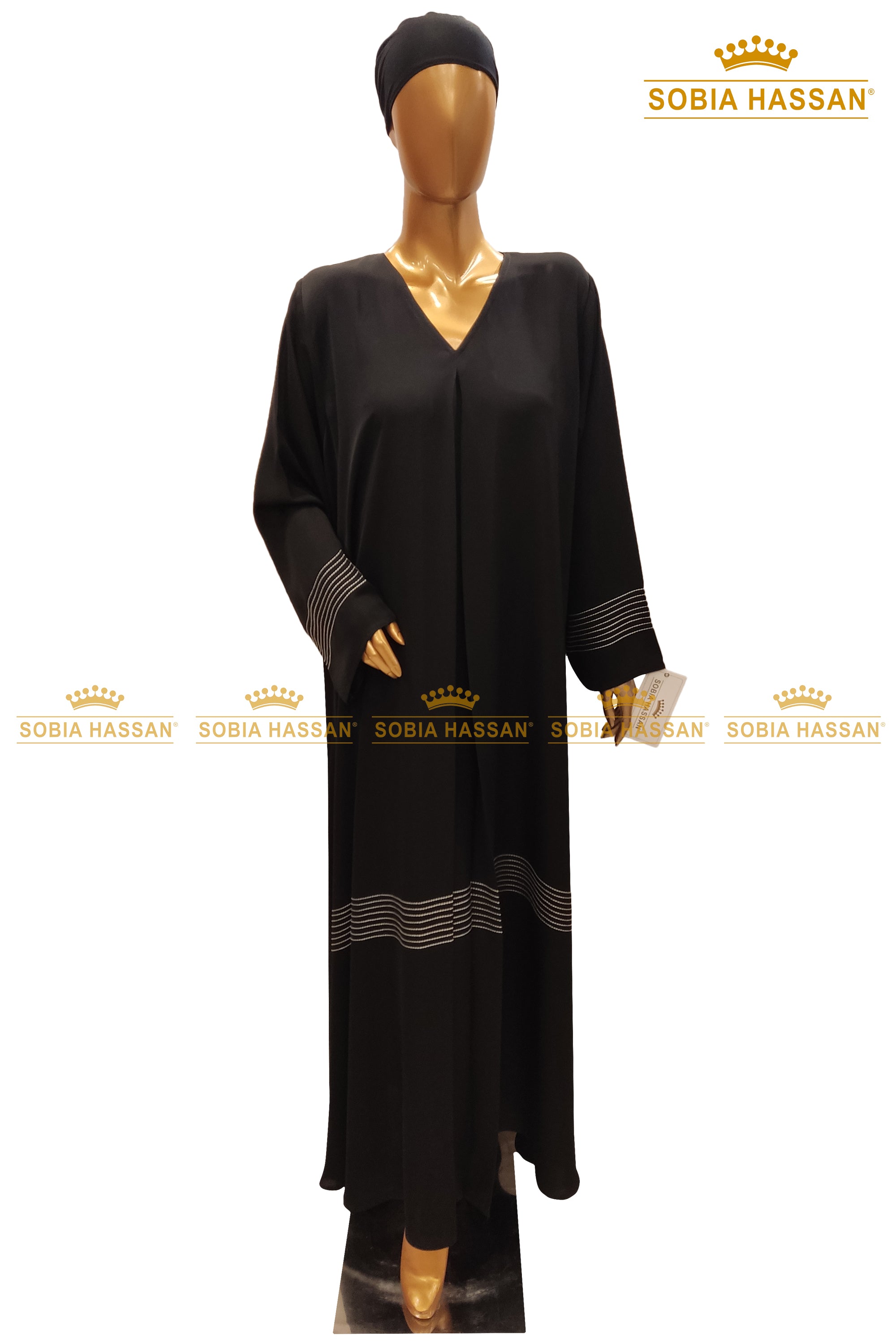 Black Thread Maxi Abaya