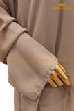 Fawn Front Open Abaya