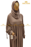 Brown Pleated Maxi Set