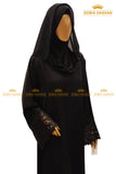 Black Lace Cuff Abaya