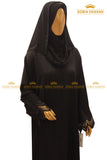 Black Embroidered Sleeves Abaya