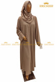 Fawn Front Open Abaya