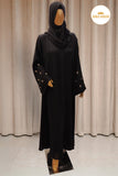 Black Floral Abaya