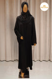 Black Cutdana Abaya