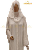 Pearl White Beaded Abaya