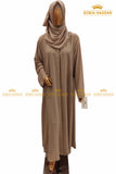 Fawn Front Open Abaya