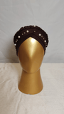 Braided Pearl Cap - Choco Brown