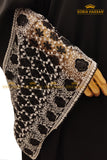 Black Floral Lace Abaya