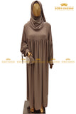 Brown Pleated Maxi Set