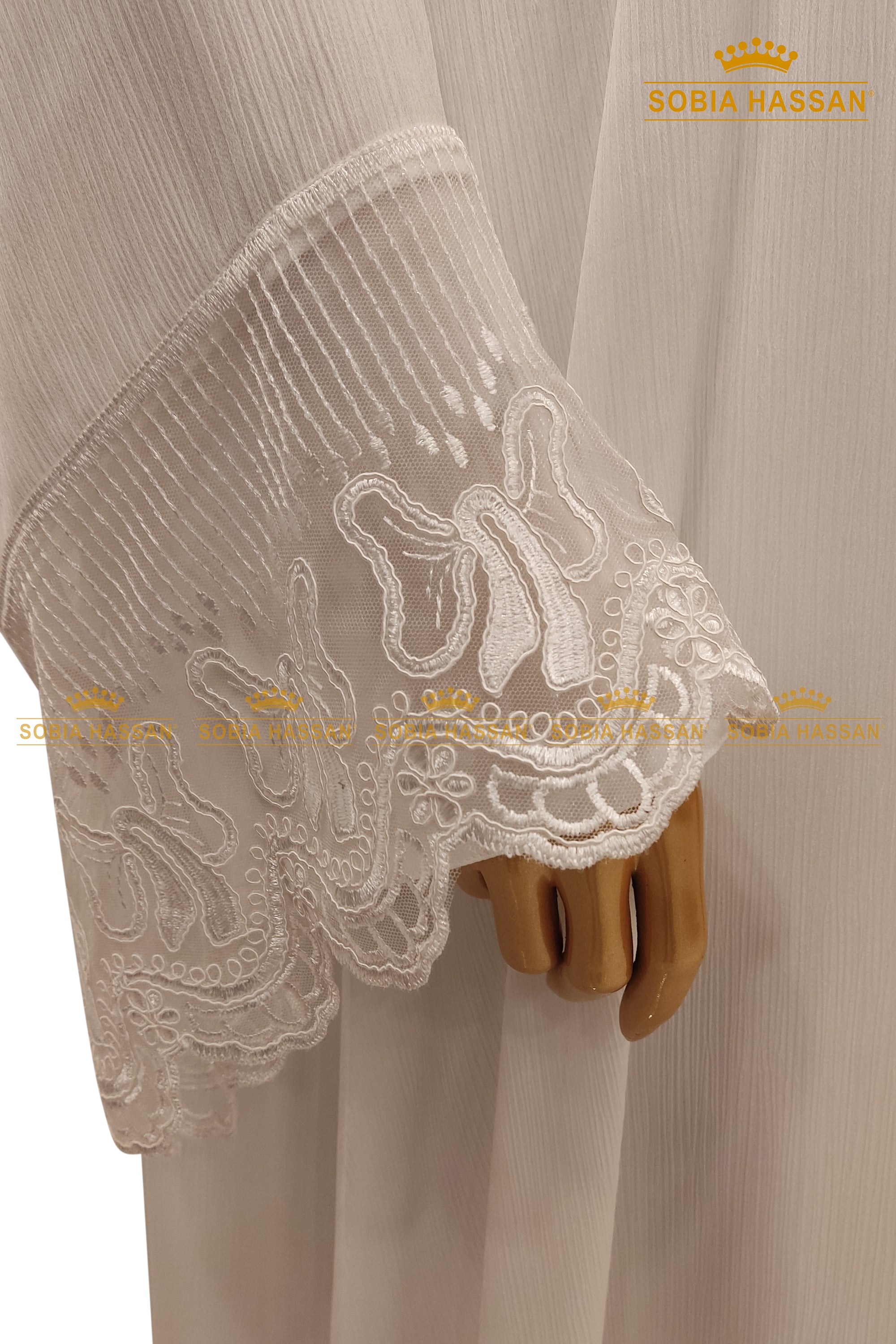 Pearl White Formal Abaya