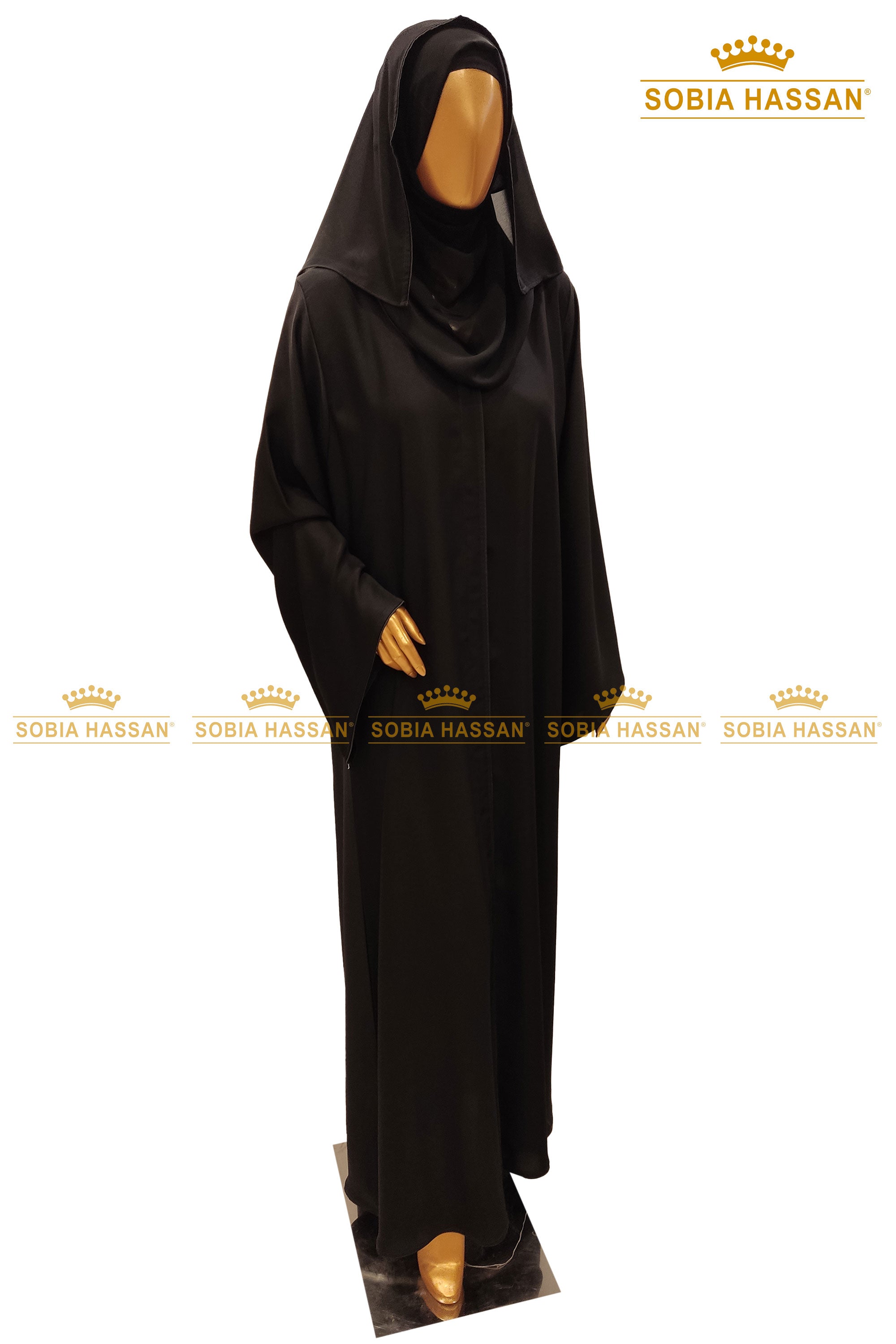 Plain Color Piping Abaya