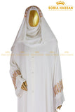 White Sequined Open Abaya