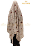 Embroidered White Shawl