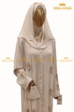 Embroidered Beige Motifs Abaya
