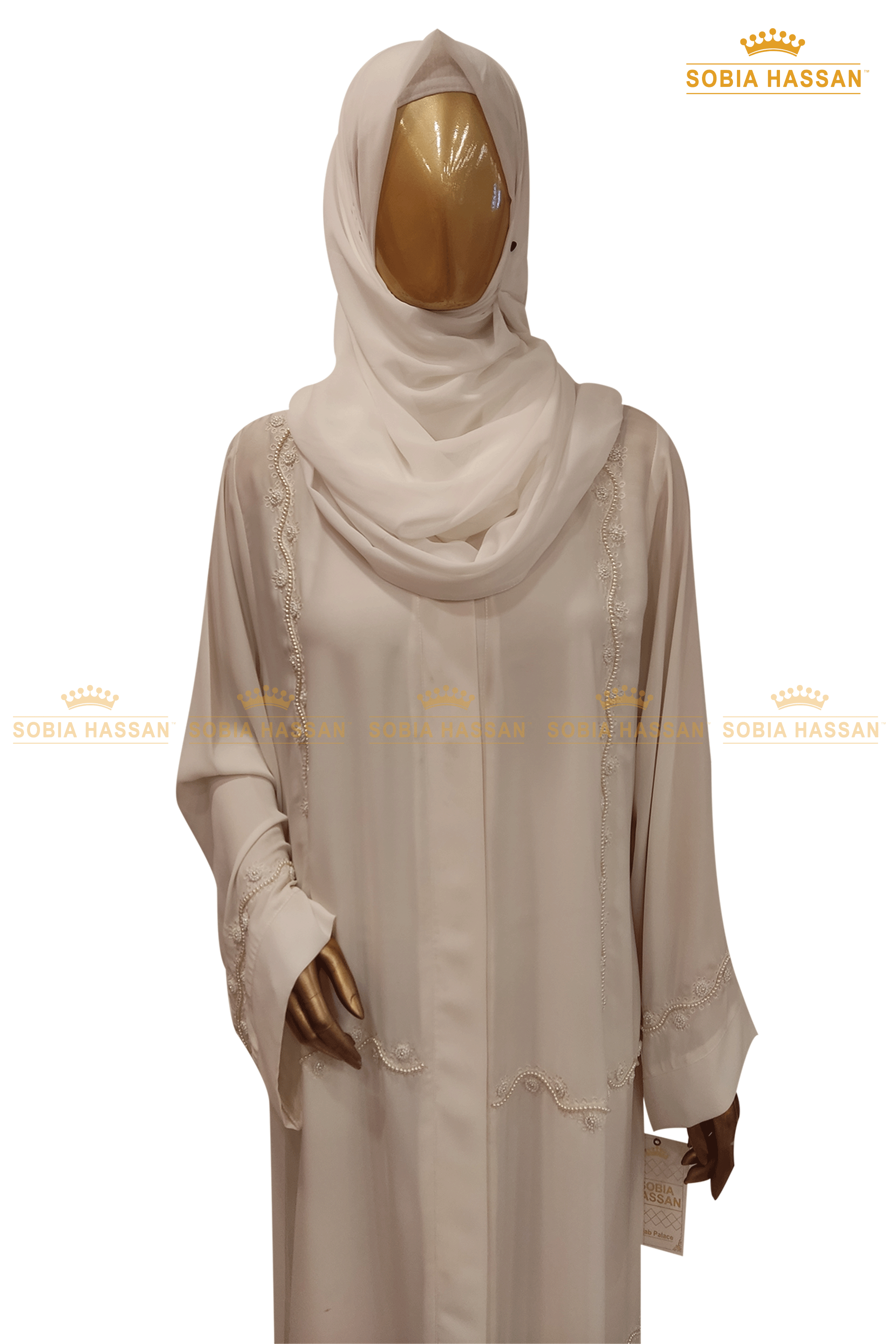 White Beaded Abaya