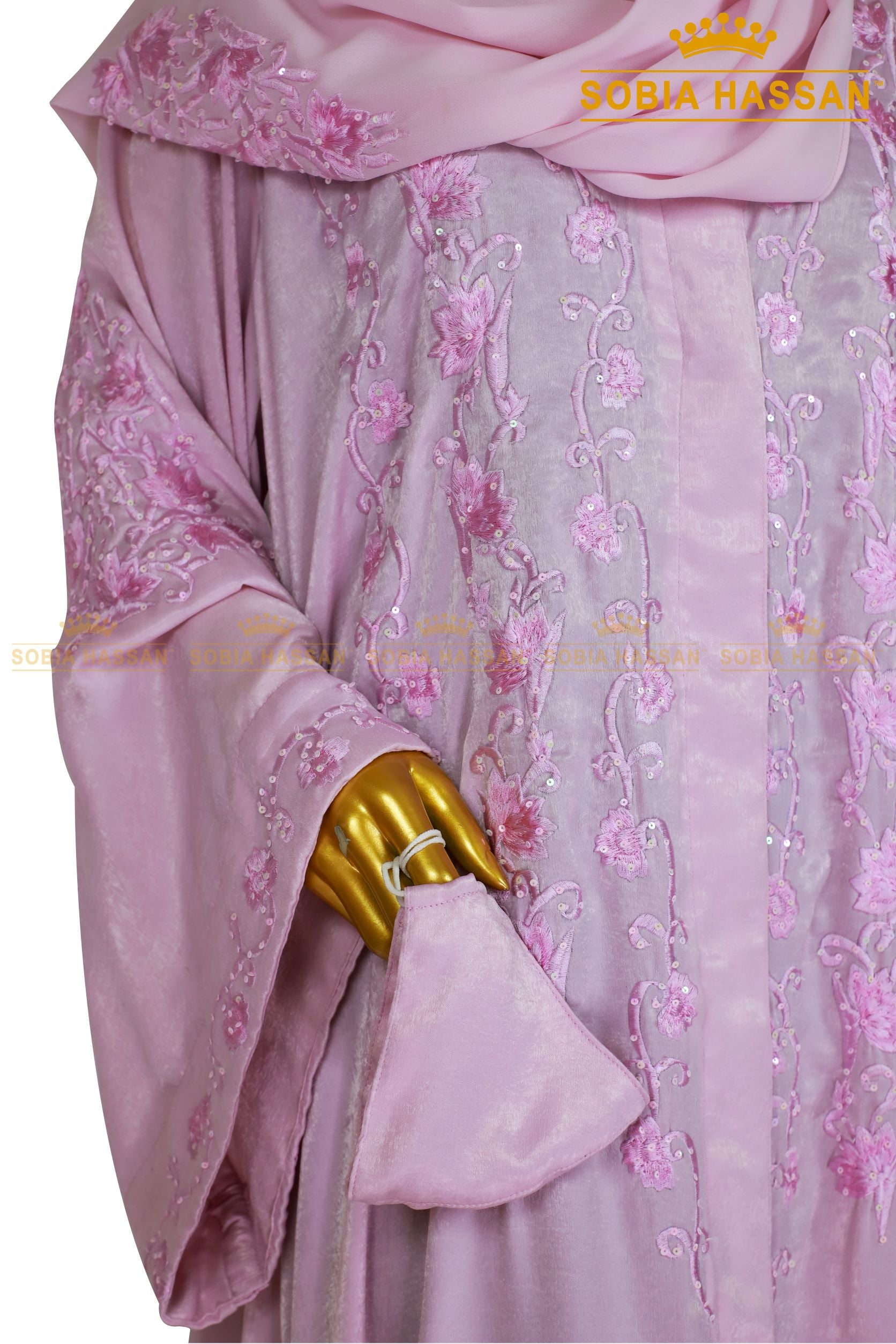 Pink Lotus Abaya