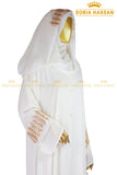 White Sequined Open Abaya