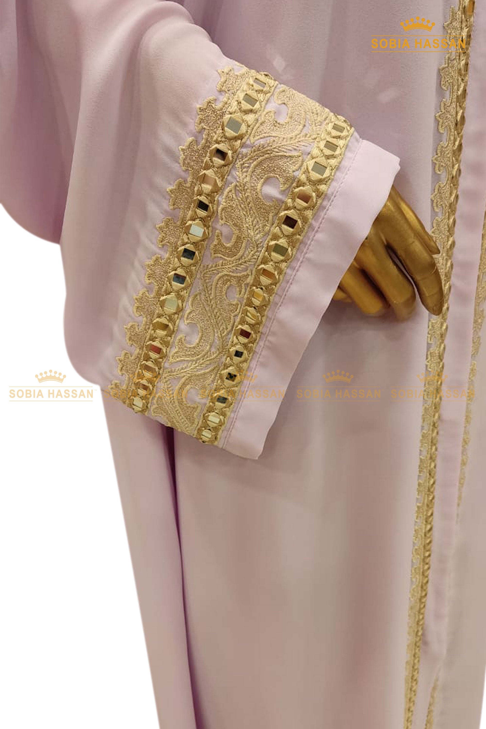 Lilac Mirror Embroidered Abaya